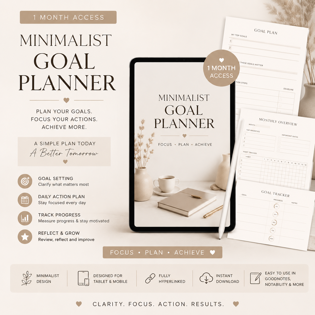 Minimalist Goal Planner – 1 Month Access