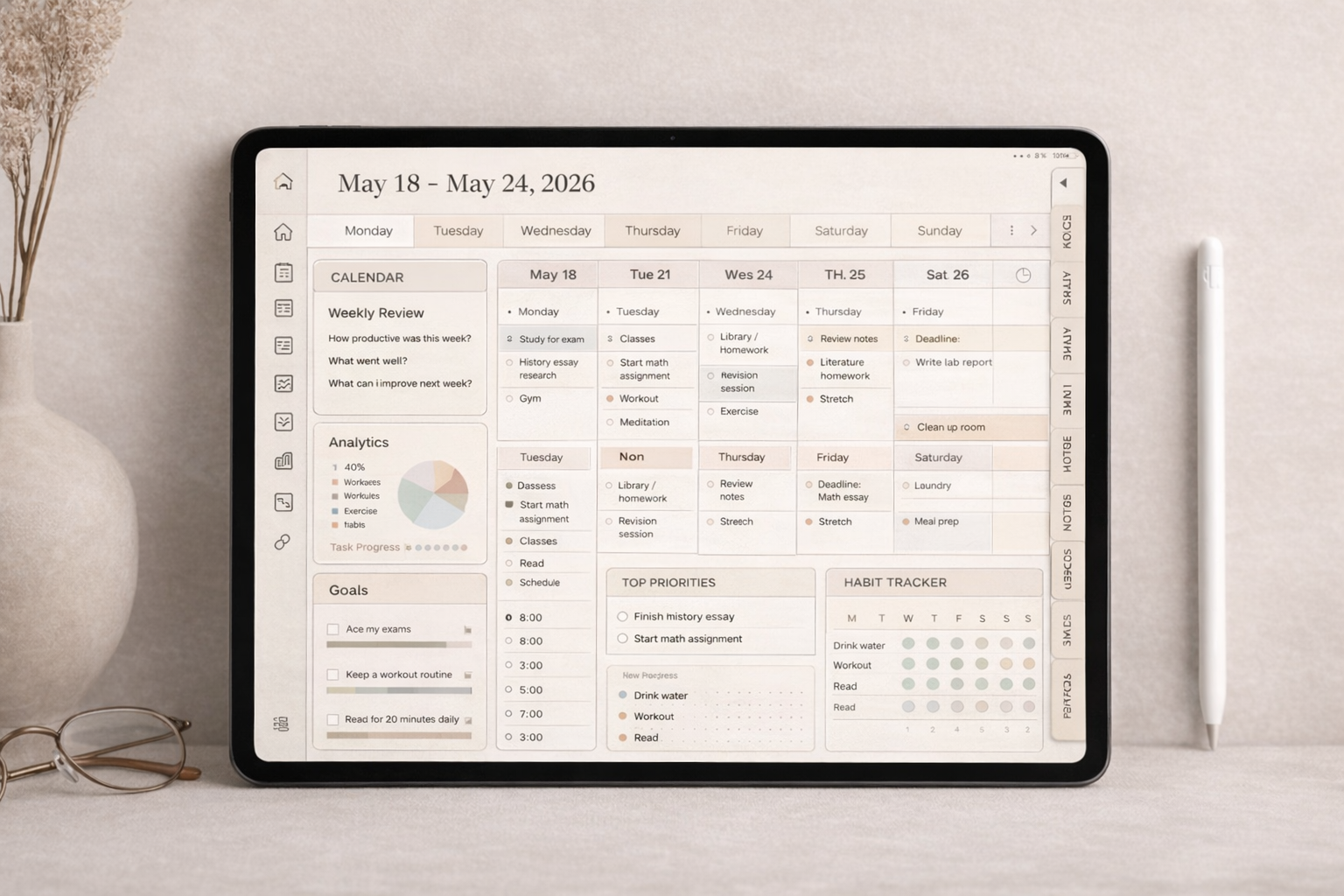 Minimalist 12-Month Digital Planner (Full-Year 2026)